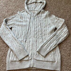 Aeropostale Women's Grey and Cream Jumper